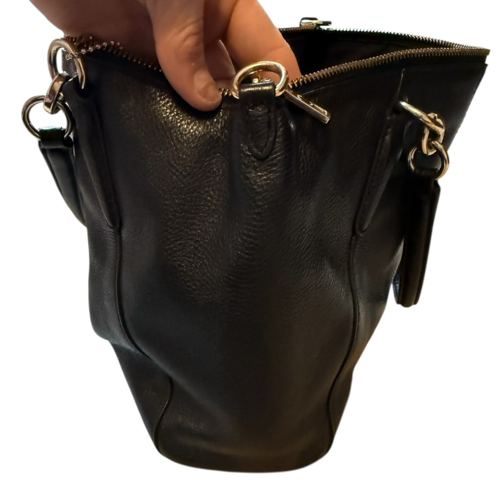 Coach Kelsey Satchel Black Pebble Leather Small Crossbody Top Handle Bag - Picture 3 of 10